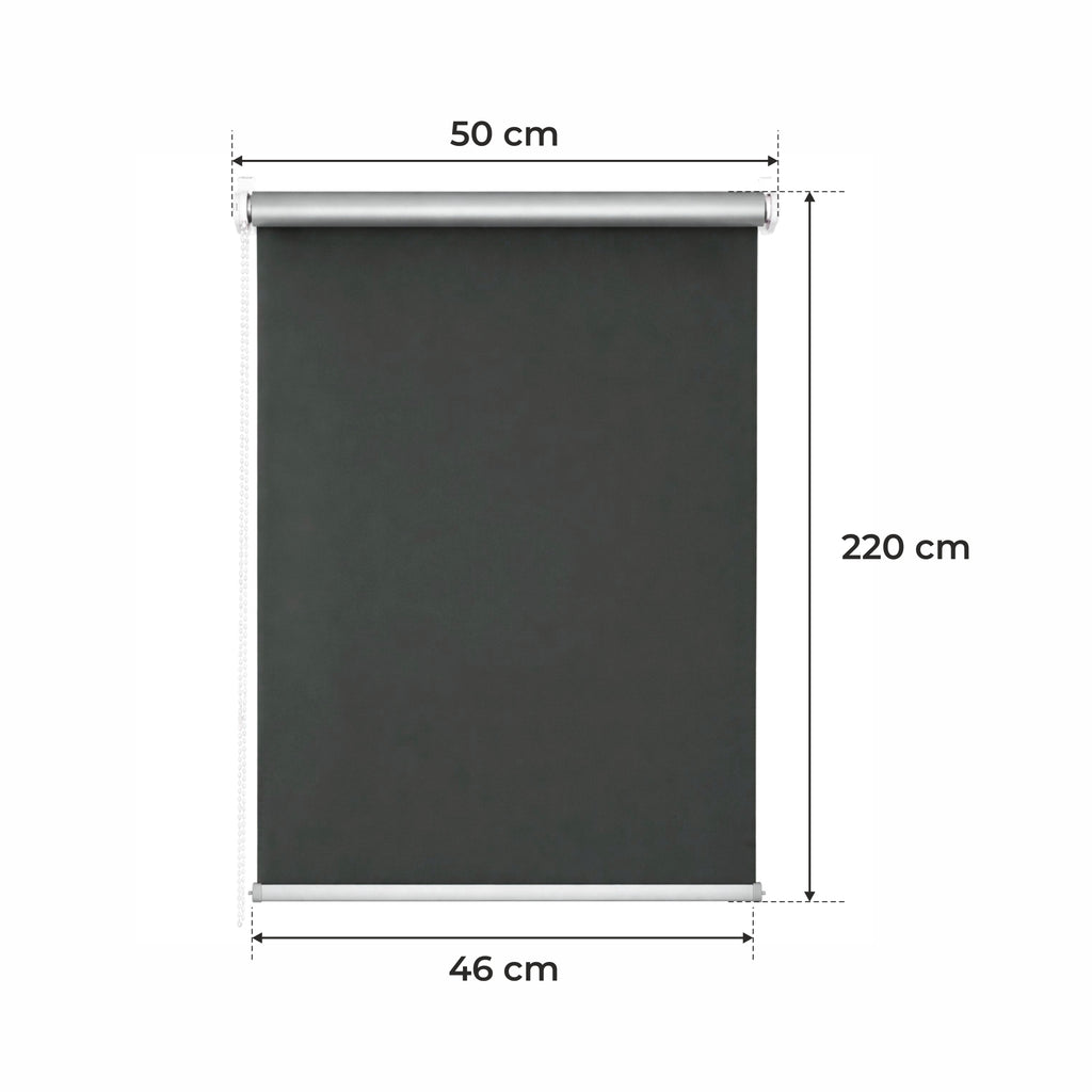 Persiana Térmica Enrollable • Grafito • 32 Tamaños • BOJANEK TERMO • Soportes Ajustables • Instalación en Ventana Sin Taladro • Mecanismo de Cadena • Protección Solar y Térmica • Ideal para Sala, Dormitorio, Cocina, Oficina • Persiana Térmica Blanca Día y