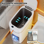 Cubo de Basura Inteligente con Sensor para Baño y Tapa Automática, Contenedor de Basura Sin Manos para Baño con 30 Bolsas, Cesto de Basura Delgado Blanco de 10L para Ahorrar Espacio, para Cocina, Dormitorio, Oficina, RV, Cubos de Basura Perfectos para Bañ