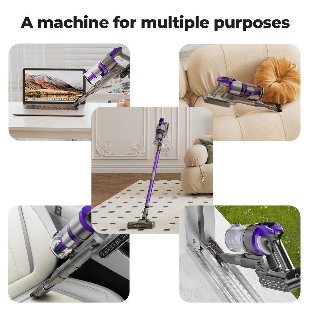Aspiradora inalámbrica Yanhama/ 78000PA/ Aspiradora inalámbrica 8 en 1/ con cepillo antienredos/ 70 minutos de autonomía/ Aspiradora inalámbrica con pantalla LED/ Aspiradora de mano para pelo de mascotas, suelos duros, alfombras, limpieza de primavera del