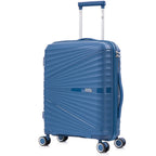 Maleta de cabina de 55x39x21.5cm (46L) de polipropileno - Candado incrustado - 20 pulgadas - RK06 Choco Azul Marino