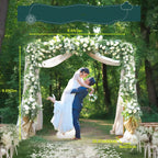 Arco de boda de metal de 3x3 m, soporte de fondo cuadrado ajustable en altura, soporte de arco de globo de metal rectangular para decoración de fondo de cabina de fotos de fiesta de cumpleaños de boda, arcos de boda amarillos para ceremonia, marco de cena