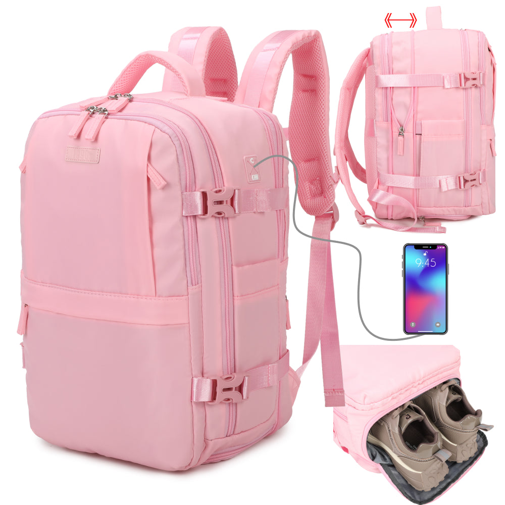 Mochila de cabina expandible 40x25x20-25cm | compartimiento para zapatillas | Mochila casual compatible con portátil 14 pulgadas