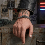 Pulsera punk vikinga de serpiente para hombre, pulsera flexible de acero inoxidable, regalo de joyería ideal para novio/esposo/papá