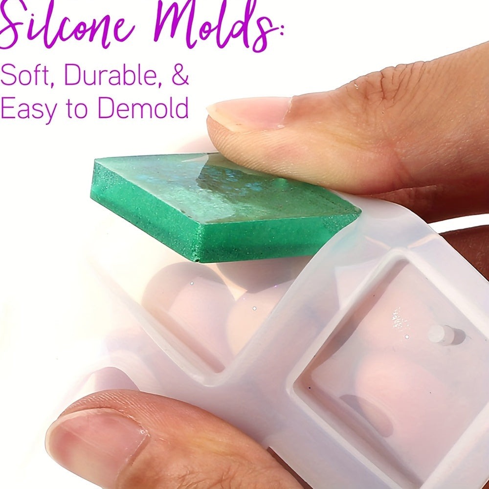 Kit de 384 Moldes de Silicona para Resina de Fundición, Ideal para Crear Joyas como Colgantes, Collares, Aretes y Diseños Geométricos para Proyectos