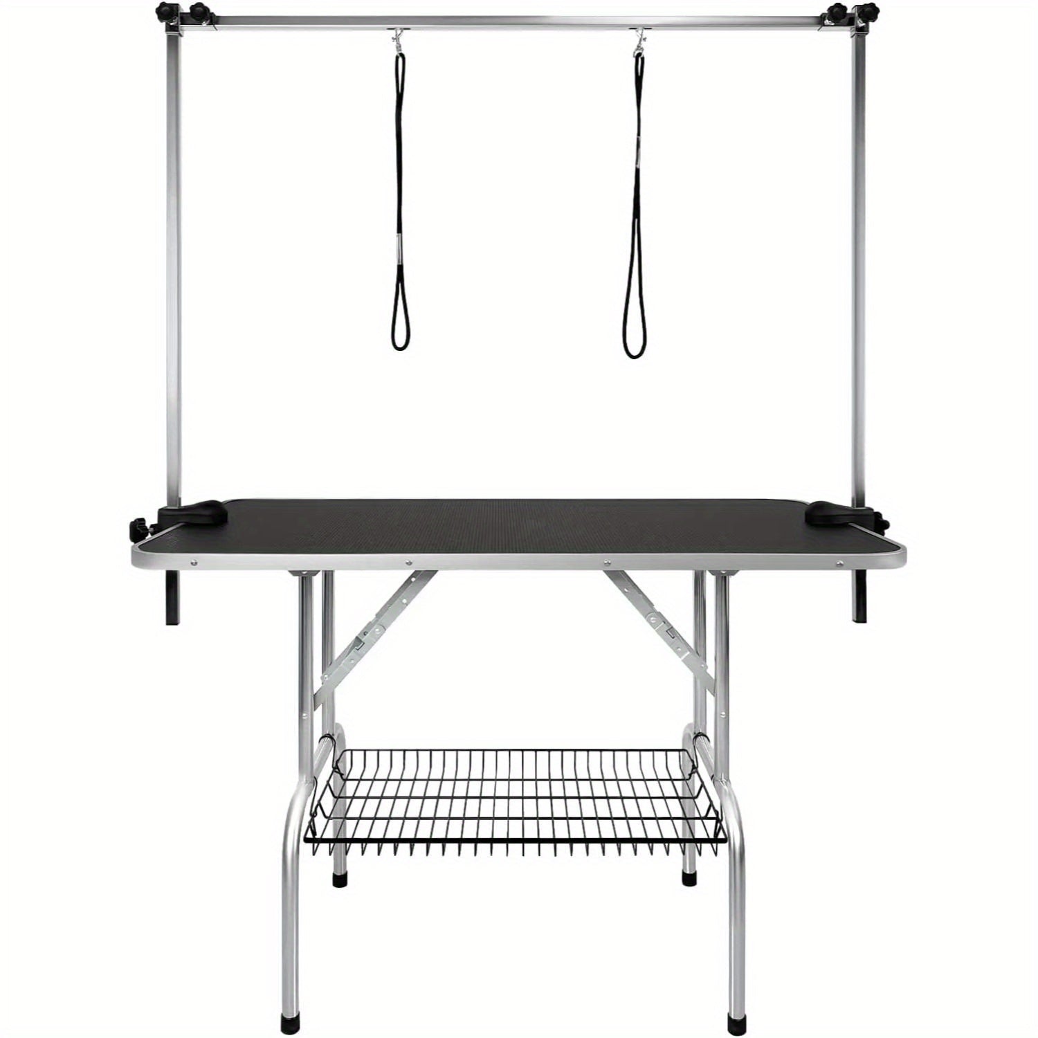 Mesa de peluquería ajustable en altura para perros y gatos, con hebilla y diseño plegable