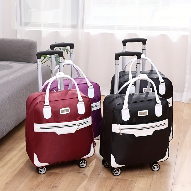 Maleta de Viaje Plegable de Gran Capacidad, Bolso de Viaje para Exteriores, Maleta con Ruedas, Bolso Unisex con 4 Ruedas Univer y Asa Retráctil, Maleta Ligera, Robusta y Duradera