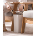 Bote de basura para baño con tapa, 10L / 15L de Capacidad - pequeño cubo de basura con tapa desplegable, Cubo Basura para Oficina, Habitacion, Cocina - Negro/Blanco/Gris