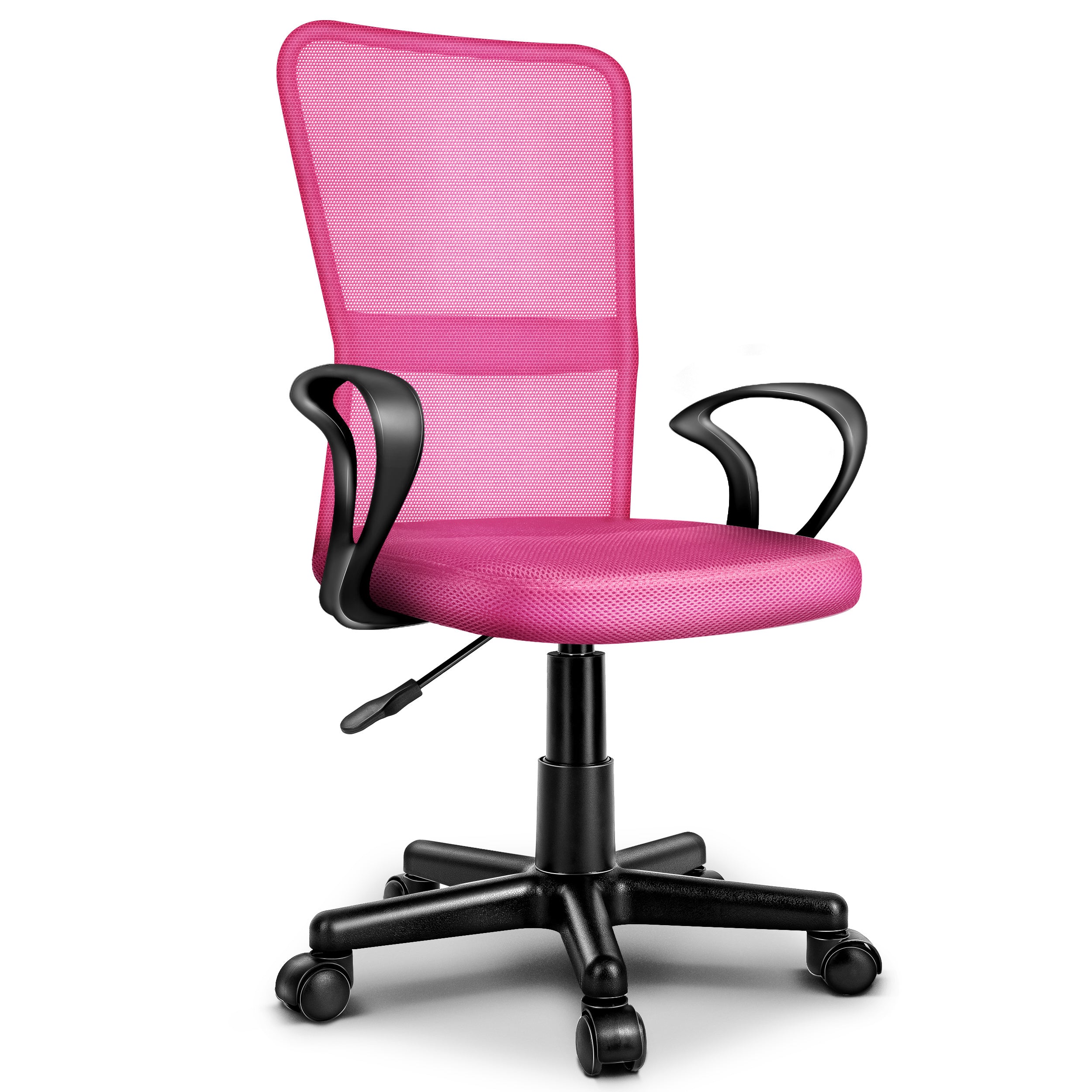 Silla de Oficina TRESKO® con Reposabrazos, Altura Ajustable Continua | Silla Giratoria de Malla Transpirable | Silla de Escritorio con Ruedas de Plástico Ligeras, Superficie Acolchada, Ajuste Ergonómico | Silla de Ordenador Ideal para Oficina en Casa, Hab