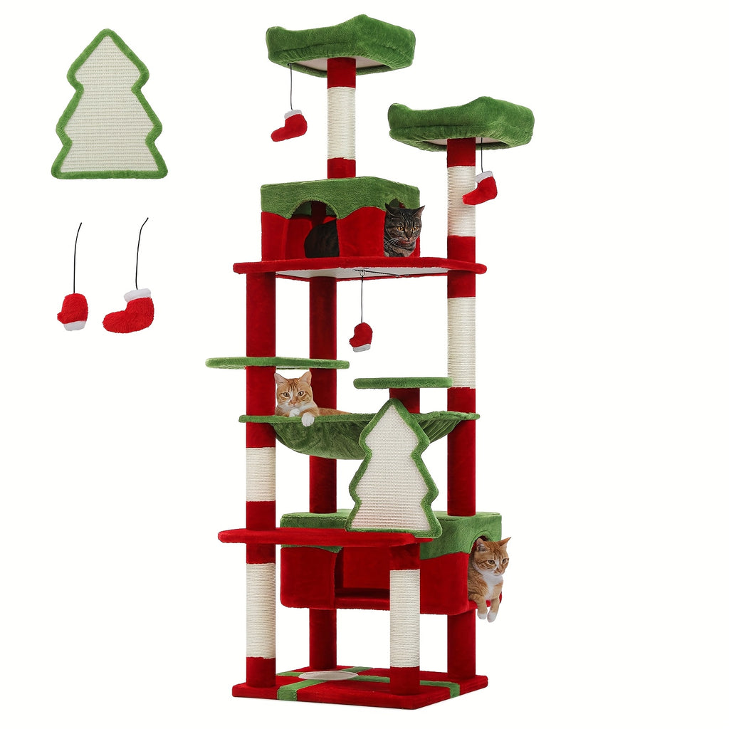 Árbol rascador para gatos 184 cm | Juego descanso escalada y cuidado de uñas