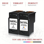 Cartuchos XL Multipack 560/561 para impresoras Canon Pixma TS5350, TS5351, TS7450, TS7451, TS5352 y TS5353, compatibles con PG-560XL y CL-561XL