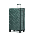 1pieza de 20/24/28 pulgadas Drak Green Sleek Geometric Pattern Hard Shell ABS+PC Maleta con cerradura TSA para viajes sin esfuerzo Regreso a la escuela Regalo de vacaciones