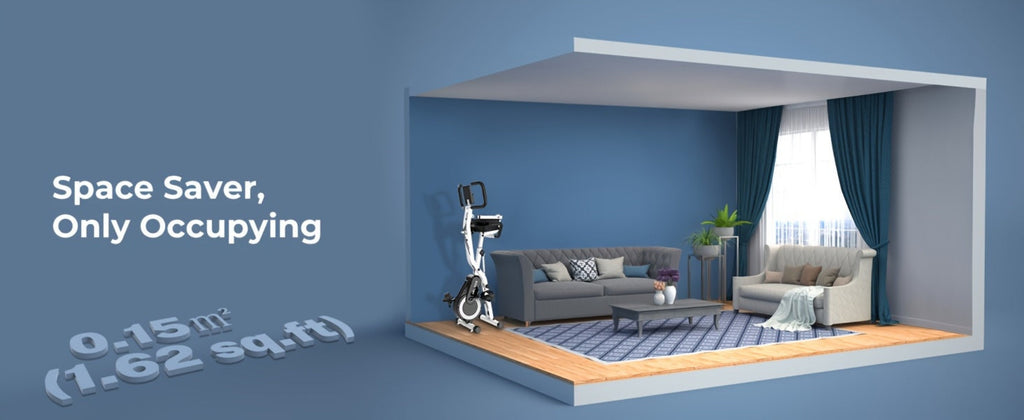 Bicicleta estática plegable de interior Micyox MX711 con asiento extragrande, 16 niveles de resistencia, pantalla, sensor de frecuencia cardíaca, equipo de fitness que ahorra espacio