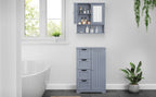 Costoffs Armario con Espejo para Baño con Puerta de Espejo, Armario Colgante para Baño con Espejo de Pared con 3 Estantes 56 Cm X 13 Cm X 58 Cm