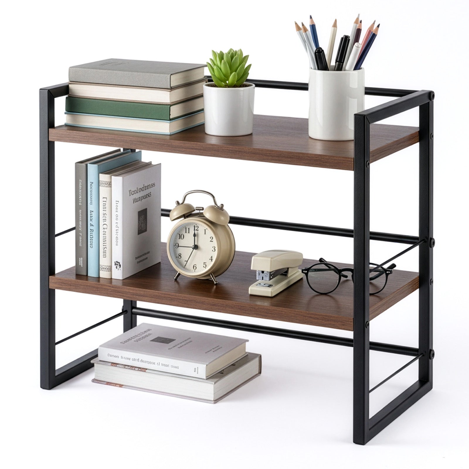 Organizador de estante de escritorio de madera, estantería de escritorio de oficina, estante de almacenamiento y decoración de gabinete, estante para escritorio y tocador, accesorio de estantería, estante de almacenamiento