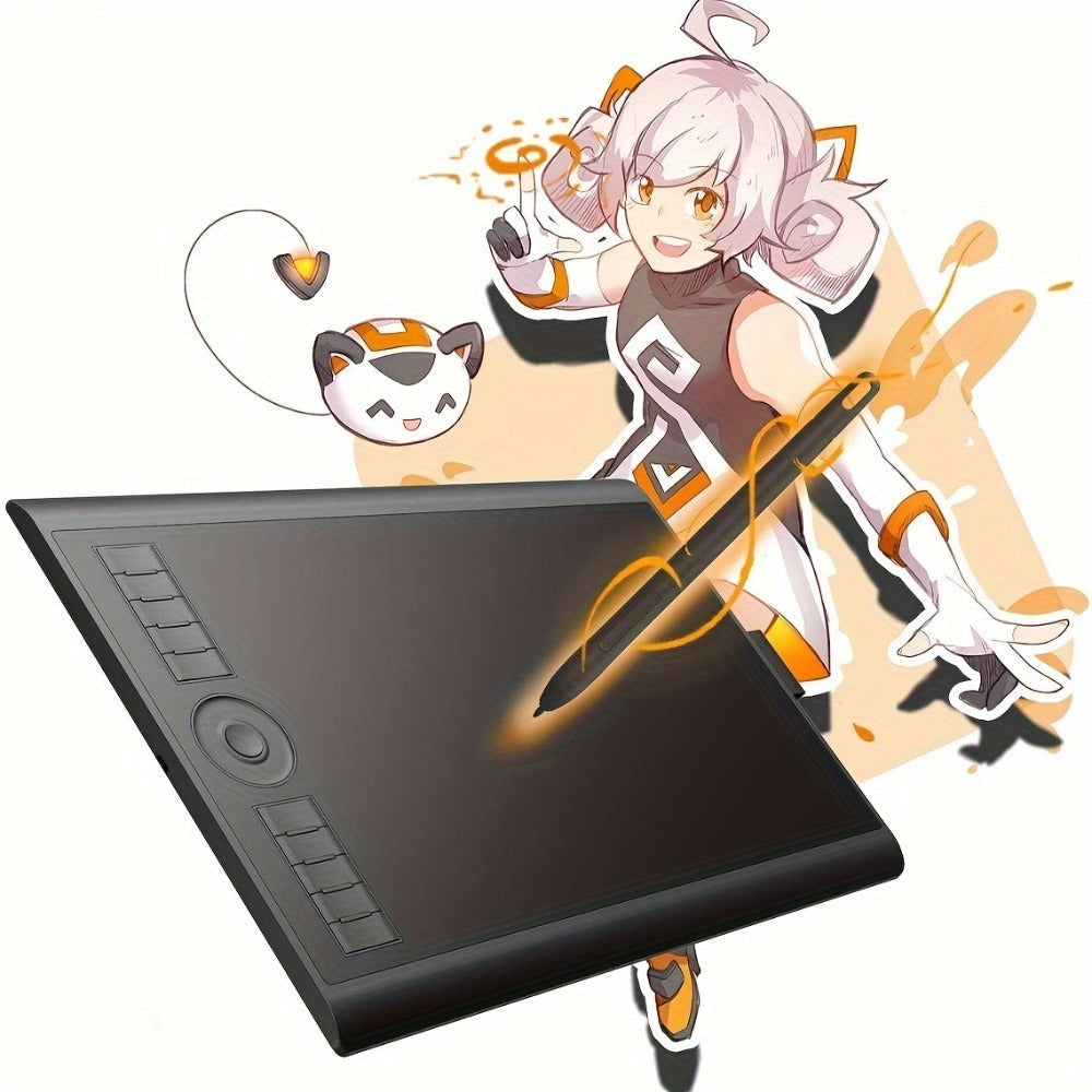 GAOMON M10K Tableta Gráfica Profesional Grande Compatible con Mac y PC, Mesa de Dibujo Grande con Lápiz Óptico sin Batería, 8192 Niveles, 10 Teclas de Acceso Rápido, - Adecuada para Arte Digital, Edición de Fotos, Diseño, para Uso de Oficina