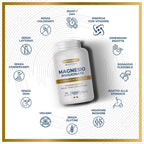 SUPREME MAGNESIO BISGLICINATO 450Mg (Hasta 4 Meses) 240 Pastillas - Complejo Premium | Vitamina B12, B1, B2, B6, C y Coenzima Q10 | Suplemento - Vegano y Hecho en Italia