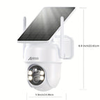 Cámara de Seguridad Exterior ANRAN 2K WiFi: Carga Solar Integrada, Funciona con Batería e Inalambrica Visión Nocturna a Color Detección Humana Chat en Ambos Sentidos Alarma Sonora Compatible Con Alex