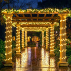Guirnaldas de luces de hadas para exterior de 60+3 m, 700 LED de luz cálida con 8 modos, control remoto, temporizador y función de memoria, aptas para exterior e interior, bodas, fiestas