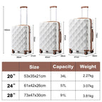 Maleta Mediana de 24" con 4 Ruedas, Ligera de ABS+PC con Carcasa Dura, Maleta de Facturación con Cerradura TSA Incorporada, Regalo de Vacaciones para el Regreso a Clases, Ruedas Giratorias Silenciosas 360°, Cremallera Duradera, Asa Telescópica, Diseño Ant