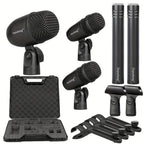 Kit de micrófonos dinámicos con cable Depusheng de 5/7 piezas para batería, voz y otros instrumentos con clip roscado para escenario, 4 de julio/Día de la Independencia