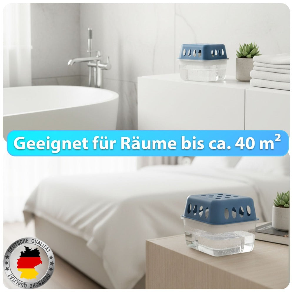 FLOORDIREKT Paquete de Recambios para Deshumidificador de Aire Habo en Paquete de 12 - Bolsas de Recambio de 400g para Deshumidificadores de Habitaciones - para Sótano, Baño y Espacios de Vida - Paquete de Recambios Generoso - Control Efectivo de la Humed