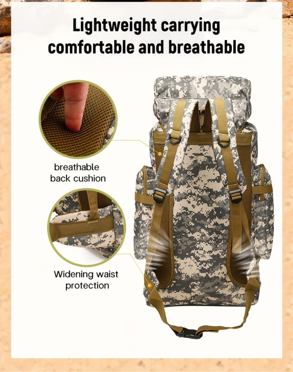 Un conjunto de dos piezas, una mochila para senderismo y montañismo