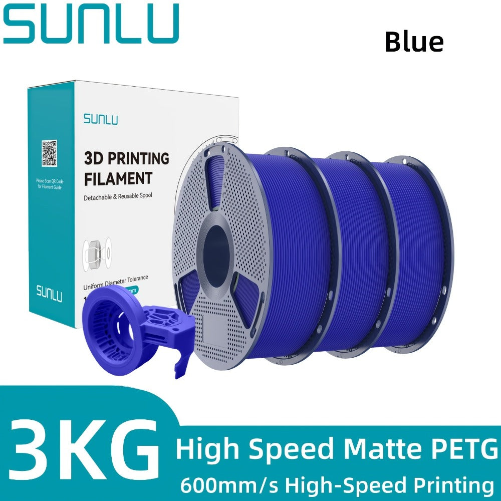 SUNLU Filamento PETG de Alta Velocidad, Filamento PETG para Impresión 3D, Menos Desprendimientos, Buena Adhesión de Capas, Alta Resistencia a la Tracción, Soporte para Impresión de Alta Velocidad de 50-600 mm/s, 3kg (6.6lbs)