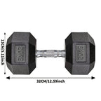 Juego de 2 Mancuernas Hexagonales de 20 kg cada una, con Revestimiento Antideslizante, Mango Ergonómico, de Goma Poli, para Entrenamiento con Pesas