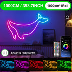 Luces de cuerda neón, luces de cuerda LED flexibles con control de App/Control remoto, luces de cuerda multimodo, luces neón LED RGB, tira de luz neón LED para juegos con sincronización de música para decoración de dormitorio