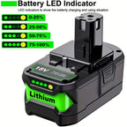Paquete de 1-2 P108 8.0AH 18V Batería Compatible con Ryobi 18V ONE+ Batería de Repuesto P108 P102 P103 P104 P105 P107 P109 P122 Baterías para Herramientas Inalámbricas Baterías de Carga Rápida con Indicador