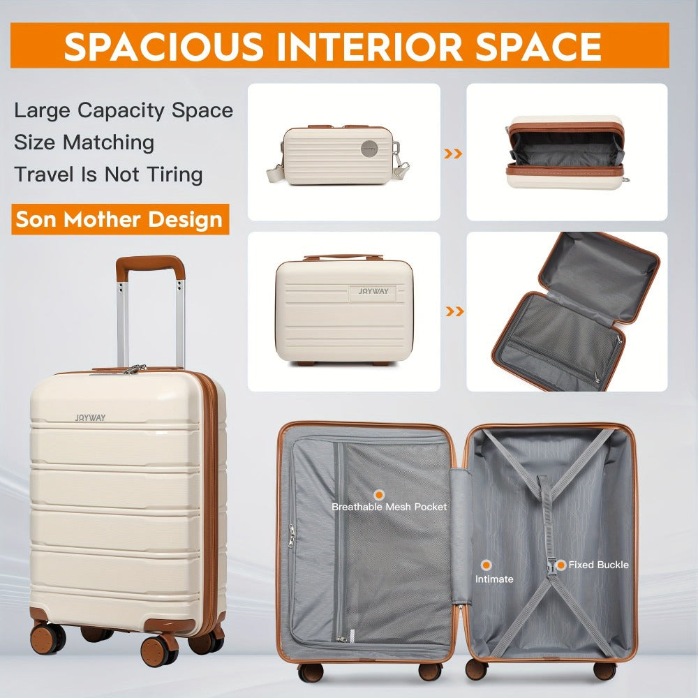 Juego de equipaje de viaje Joyway, 20 pulgadas, 24 pulgadas, 28 pulgadas, juego de equipaje de mano, con ruedas giratorias, bolsa de viaje y neceser