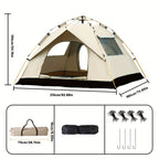 Tienda de Campaña para 2/4 Personas, Montaje Rápido y Fácil, Carpa Portátil con Bolsa de Transporte, Ideal para Senderismo y Aventuras al Aire Libre