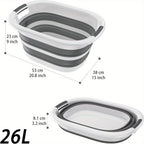 Canasta de Lavandería Plegable de 26L/40L Hecha de PP + TPE, Canasta de Lavado Ahorradora de Espacio con Asas, Contenedor Portátil para Lavado y Almacenamiento en Casa, Camping, Cestas de Lavandería
