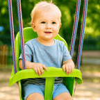 Colgacama tipo cubo para niños con cinturón de seguridad y cuerdas ajustables, asiento con respaldo alto y protección lateral, polipropileno duradero resistente a las condiciones climáticas y radiación UV, colgacama fácil de limpiar para el jardín, terraz