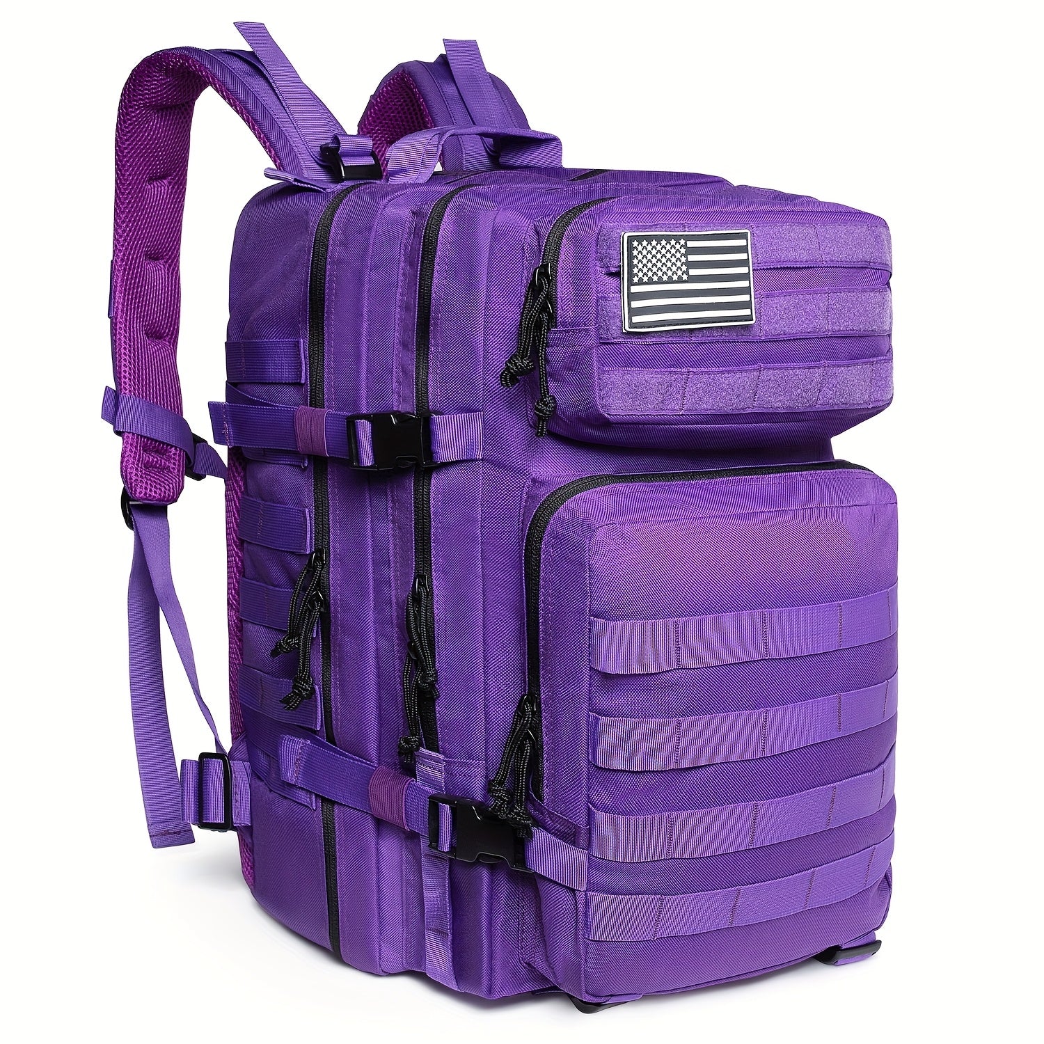 Moqueta Táctica para Hombres de 45L - Mochila Poliéster Resistente con Sistema MOLLE para Senderismo, Camping y Viajes, Bolsa de Emergencia de 3 Días con Compartimentos Múltiples, Diseño Ergonómico y Lavable a Mano, Equipo de Excursionismo, Estilo Militar
