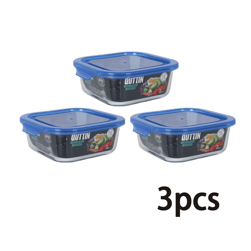 Recipientes de Cristal para Alimentos, para Comida Hermetico, Apto para lavavajillas, Congelador, Microondas, sin BPA - Marca Quttin