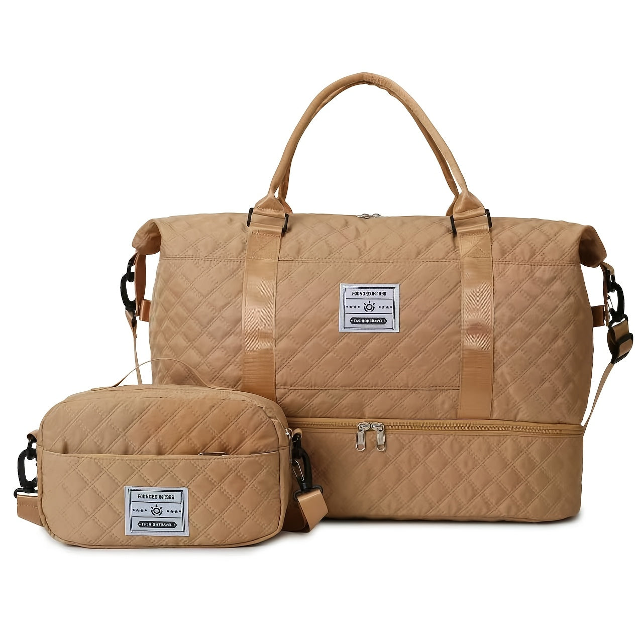 Juego de 2 bolsas de almacenamiento para equipaje, ligeras y plegables, expandibles, bolsa de viaje portátil para fin de semana y pernoctación, bolsa de fin de semana, bolsa de hospital, bolso tote para mujer para viajes de negocios, viajes, deportes, sen