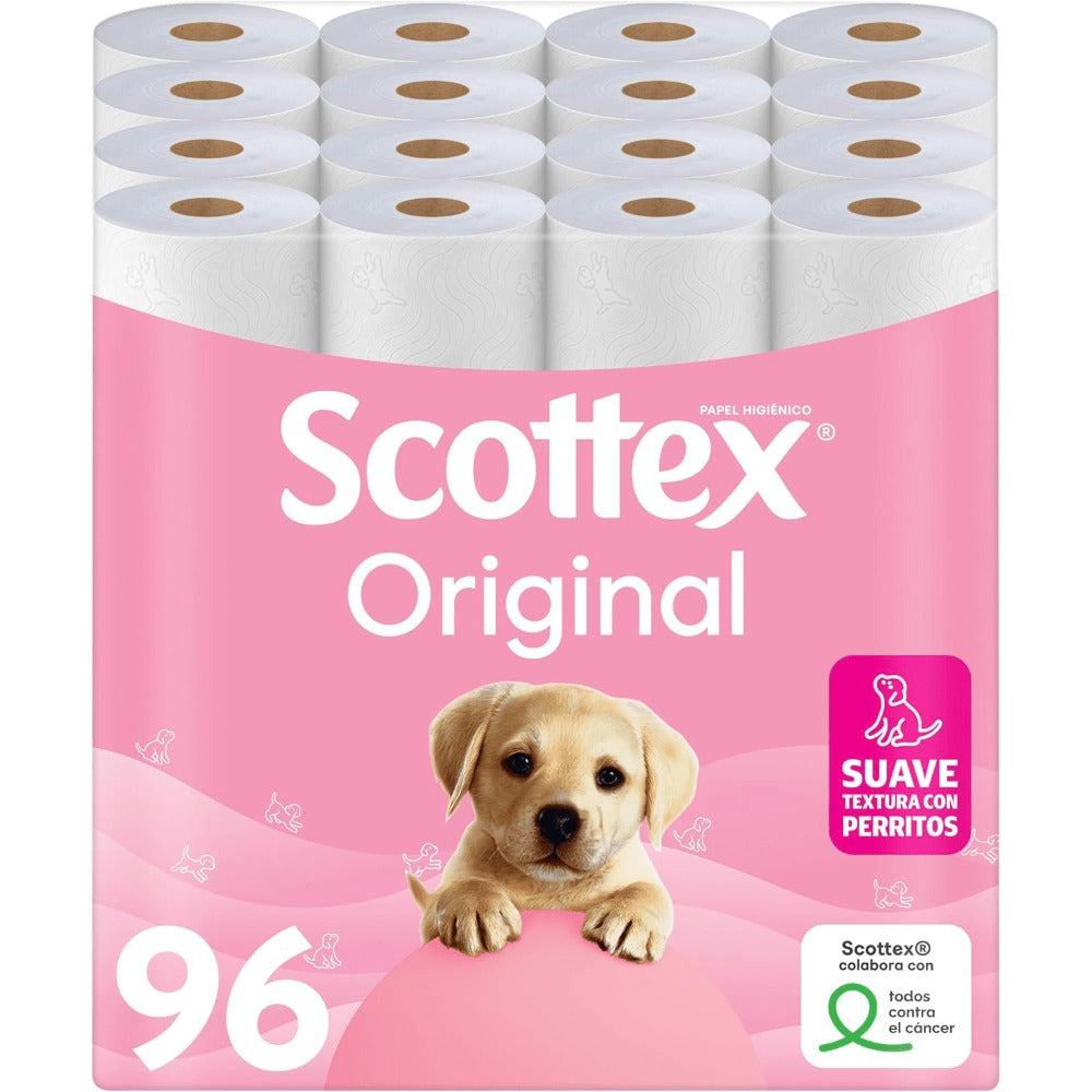 Scottex Papel Higiénico, Rollos De Dos Capas Que Proporcionan El Equilibrio Correcto De Suavidad Y Resistencia