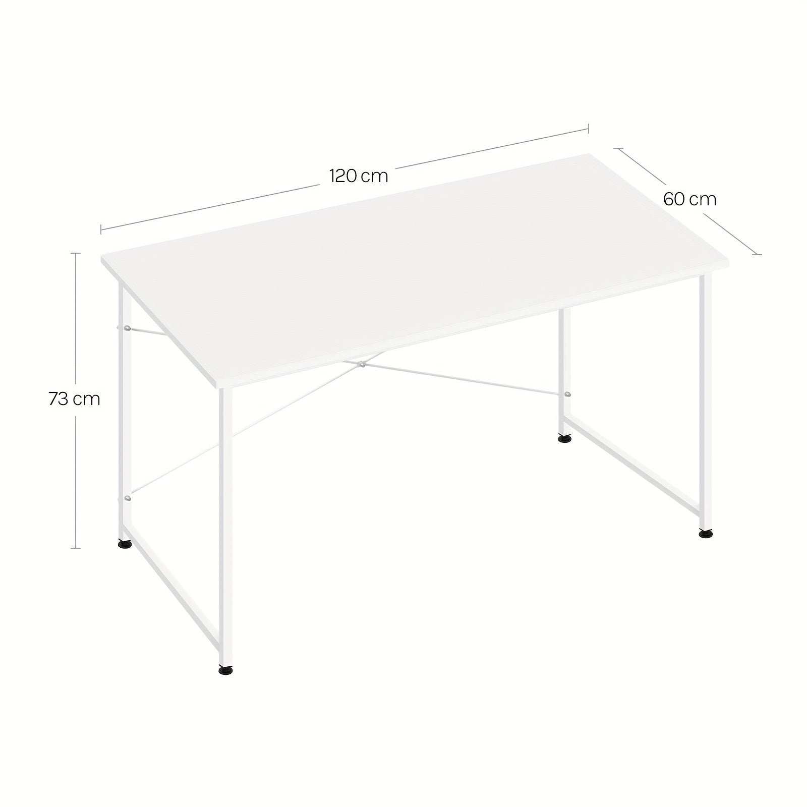 Escritorio | 1 escritorio de ordenador de 120x60cm, escritorio de oficina, escritorio de oficina ergonómico, patas de metal reforzadas, adecuado