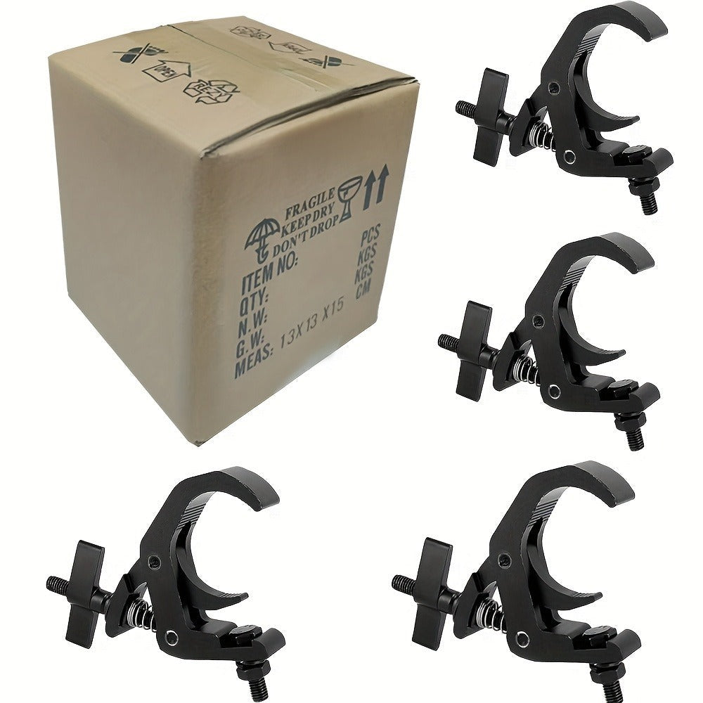 8 ganchos ajustables de aleación de aluminio para luces de escenario, ganchos de color negro para luces par, ganchos para luces de haz, gancho para faros delanteros para luces de escenario al aire libre, se adaptan a trusses o tuberías de diámetro de 1.57