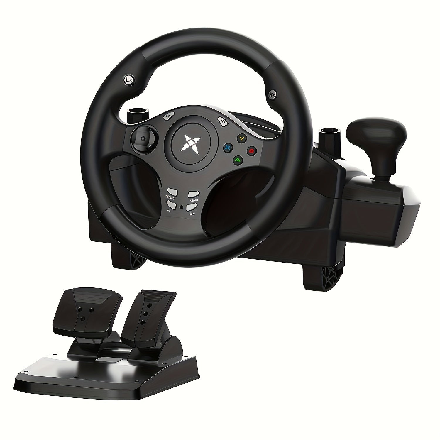 Volante de juego de carreras NBCP con pedales, volante de 270° con retroalimentación de fuerza, para PC, PS4/PS3, Android, simulador de carreras Real Racing