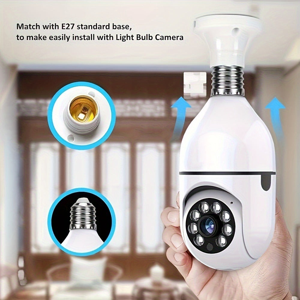 2pcs/4pcs Cámaras de Seguridad con Bombilla Controladas por la App Ease Life - Wifi Inalámbrico Interior Exterior (5Ghz), Vista de 360°, Casquillo E27, FHD 1080P, Visión Nocturna a Todo Color, Detección de Movimiento para la Seguridad del Hogar