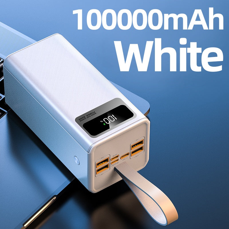 Batería externa | Batería Externa Portátil de 100000Mah de Capacidad Ultra Grande, Carga Súper Rápida de 22.5W, Pantalla Digital Inteligente