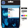 Cartuchos de tinta compatibles 953XL para impresora HP, incluye un multipack para varios modelos Officejet Pro como 7720, 7740, 8710, 8715, 8740, 8720, 8718, 7730, 8728, 8719 y 8730 (Juego de cuatro)