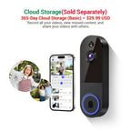Cámara de Video de Puerta Inalámbrica, Alimentada por Batería, Vista en Vivo FHD, Almacenamiento en la Nube, Detección Humana por IA, Alerta Instantánea, Visión Nocturna, Audio Bidireccional, Wifi 2.4G Únicamente, Cámara de Vigilancia para Puerta para Sis