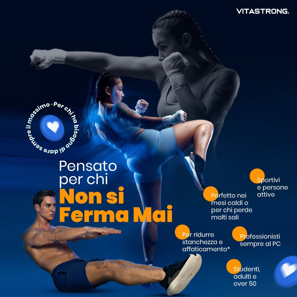 Vitastrong Magnesio y Potasio Fórmula 10 en 1, Sobres de Suplemento Multivitamínico de Potasio y Magnesio, 24 Barras con Vitamina C y Complejo B, Sin Sacarosa, Sin Gluten, Sabor a Naranja