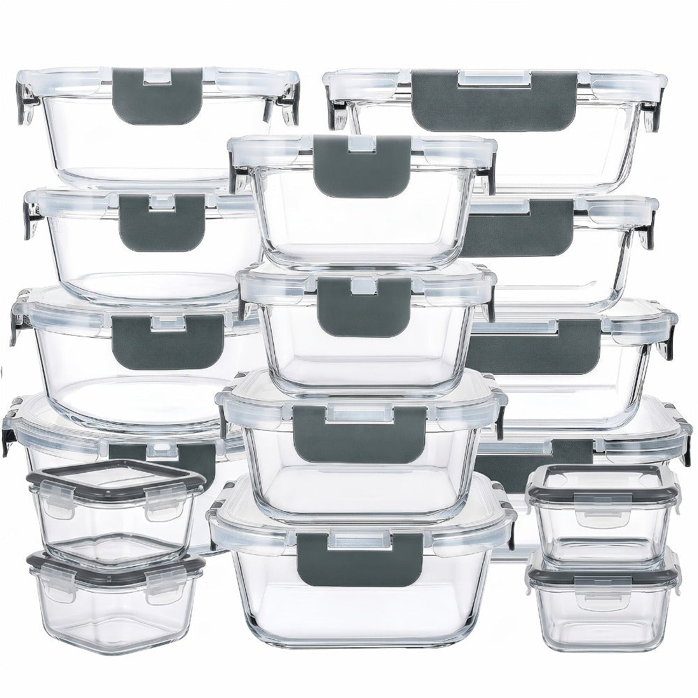 Pack de 24 (12 Tazones + 12 Tapas) Bandeja para Dulces con Tapa Sellada, Tarro para Caramelos, Apto para Microondas y Lavavajillas, Regalo Familiar para Fiestas, Bento Box para Almuerzo