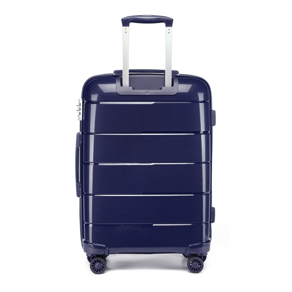 Juego de 3 maletas de carcasa rígida color azul marino, maleta de viaje con 4 ruedas, candado TSA y cremalleras YKK, maleta con ruedas de polipropileno, azul oscuro, maleta ligera de polipropileno de 4 ruedas con carcasa rígida y candado TSA, regalo de re