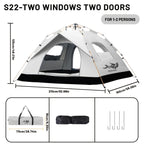 Tienda de campaña PAKICETUS Pop Up para 1/2/3 personas | Amplia, ligera, portátil, ideal para senderismo y camping al aire libre, color amarillo sólido, material de poliéster y fibra