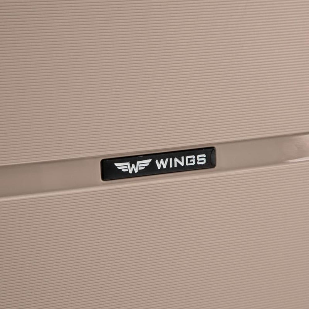 Maleta Rígida de 24" 65 × 44 × 25 Cm / Color Champán / Equipaje Resistente a Daños / ASA TELESCÓPICA / 4 Ruedas Dobles de 360° / Cerradura con Código / Asas Laterales y Superiores HAWFINCH